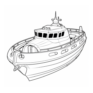 Dibujo de barco pesquero detallado para colorear