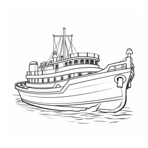 Dibujo de barco clásico para colorear