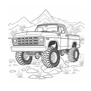 Dibujo de camioneta 4x4 off-road para colorear