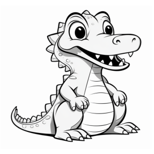 Dibujo de un adorable cocodrilo sonriente para colorear
