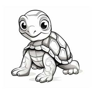 Dibujo de tortuga simpática para colorear