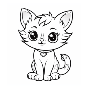 Dibujo de gato adorable para colorear