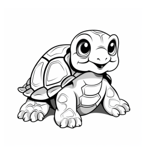 Dibujo de tortuga divertida para colorear