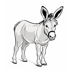 Dibujo de burro divertido para colorear