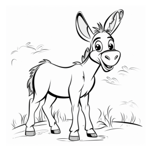 Dibujo de burro sonriente para colorear