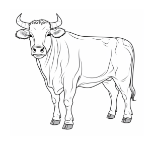 Dibujo de vaca realista para colorear