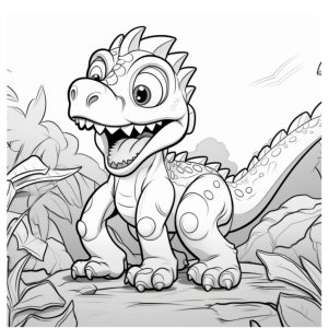 Dibujo de dinosaurio Stegosaurus animado divertido para colorear