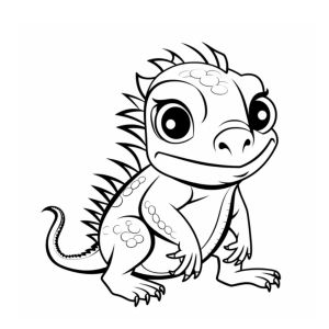 Dibujo de simpático lagarto para colorear