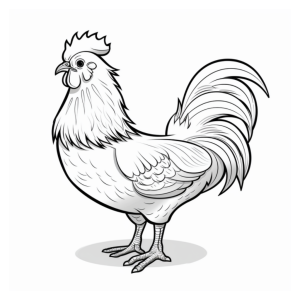 Dibujo de gallo majestuoso para colorear