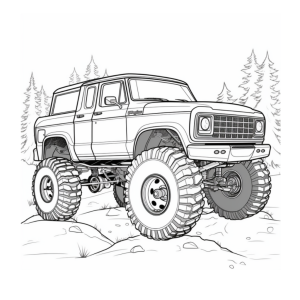 Dibujo de camioneta monster truck para colorear