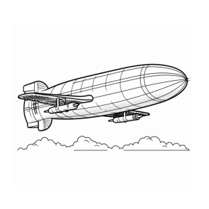 Dibujo de un dirigible para colorear