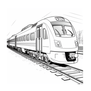 Dibujo de un tren moderno para colorear