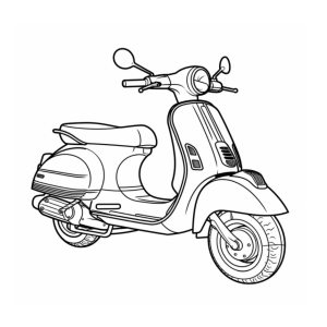 Dibujo de scooter vintage para colorear