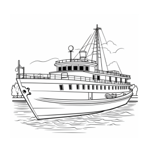 Dibujo de barco elegante para colorear