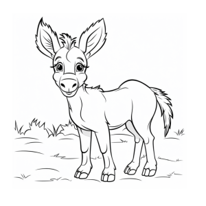 Dibujo de burro amigable para colorear