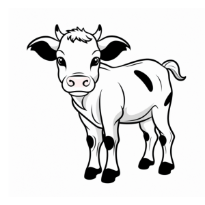 Dibujo de una vaca tierna para colorear