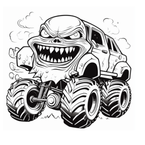 Dibujo de monstruo monster truck para colorear