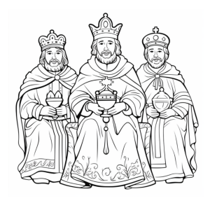 Dibujo de reyes magos para colorear