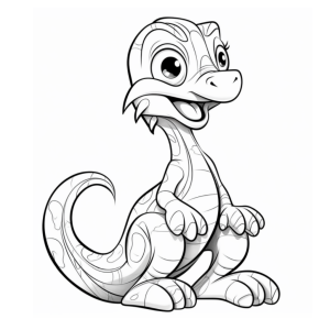 Dibujo de dinosaurio Velociraptor animado encantador para colorear