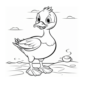 Dibujo de pato sonriente para colorear