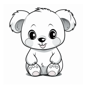 Dibujo de oso adorable para colorear