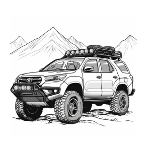 Dibujo de vehículo todoterreno toyota fortuner para colorear