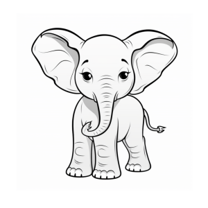 Dibujo de elefante adorable para colorear