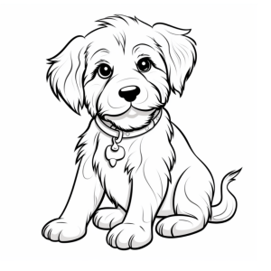 Dibujo de perrito adorable para colorear