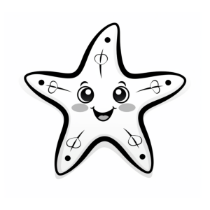 Dibujo de estrella de mar sonriente para colorear