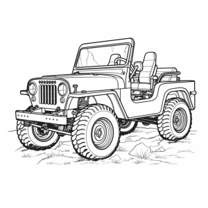 Dibujo de un jeep clásico para colorear