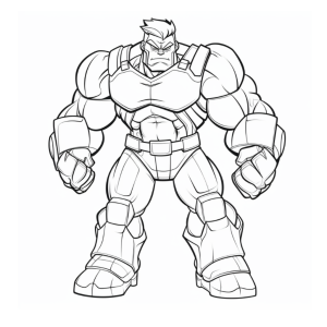 Dibujo de Hulk musculoso listo para colorear