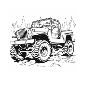 Dibujo de jeep todoterreno para colorear