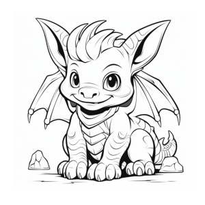 Dibujo de un dragón lindo para colorear