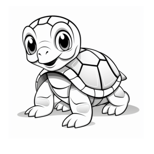 Dibujo de tortuga bebé sonriente para colorear