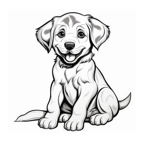 Dibujo de perrito sonriente para colorear