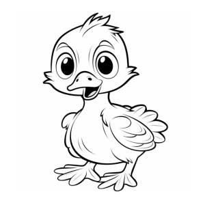 Dibujo de patito tierno para colorear