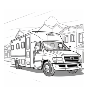 Dibujo de autocaravana para colorear