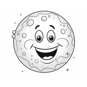 Dibujo de luna sonriente para colorear