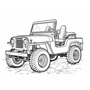 Dibujo de jeep para colorear