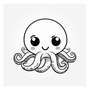 Dibujo de pulpo tierno para colorear