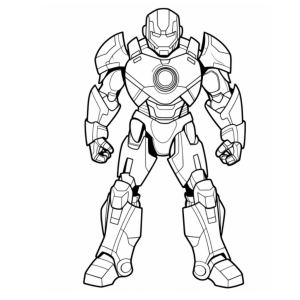 Dibujo de superhéroe Iron Man completo para colorear