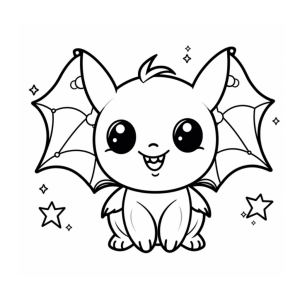 Dibujo de un adorable superhéroe murciélago para colorear