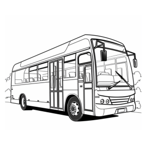 Dibujo de autobús moderno para colorear