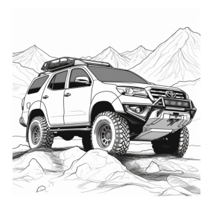 Dibujo de vehículo 4x4 aventura para colorear