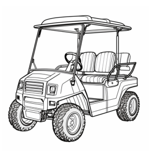 Dibujo de carrito de golf personalizable para colorear