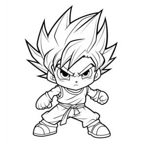 Dibujo de Goku daima superhéroe poderoso