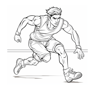 Dibujo de atleta corriendo para colorear