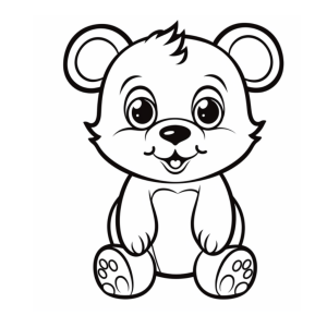 Dibujo de oso simpático para colorear