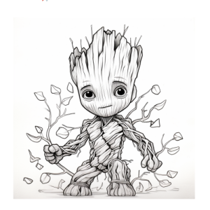 Dibujo de groot, el héroe de los árboles para colorear