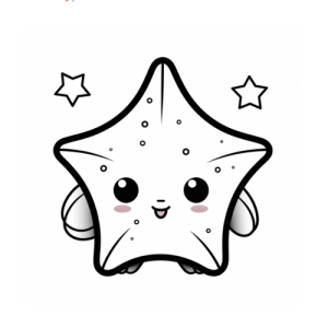 Dibujo de estrella kawaii para colorear